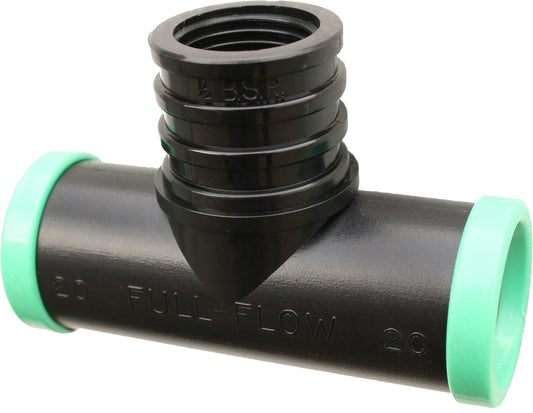 Full Flow Female Combination Tee (P X Fi) 20Mm X 1/2" Bsp
