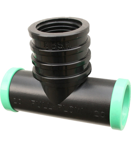 Full Flow Female Combination Tee (P X Fi) 20Mm X 3/4" Bsp