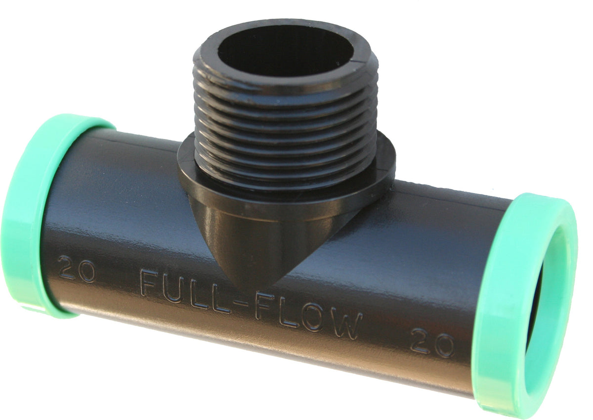 Full Flow Male Combination Tee (P X Mi) 20Mm X 3/4" Bsp