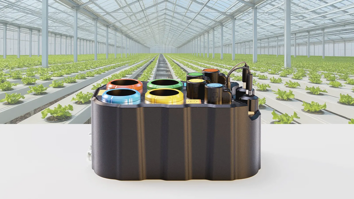 NIDO ONE V2 fertigation controller in a greenhouse